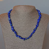 Намисто Лазурит натуральний камінь галтівка d-7х2мм+- L-47см+- купити біжутерію дешево оптом в інтернеті