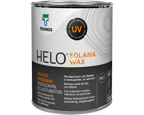Матовий віск HELO SOLANA WAX для внутрішніх дерев'яних поверхонь (0.9 л), Teknos, фото 1