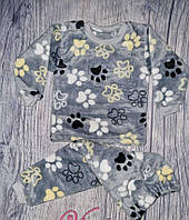 Детская тёплая махровая пижама 116-122 см