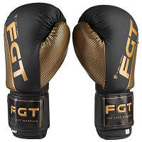 Боксерские перчатки 8oz черно-золотые FGT 2560