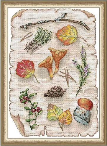 Набір для вишивання за нанесеною на канву схемою "Forest Secret". AIDA 14CT printed, 32*43 см