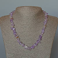Намисто Аметист натуральний камінь крихта d-9х4мм+- L-47см+- купити біжутерію оптом в інтернеті