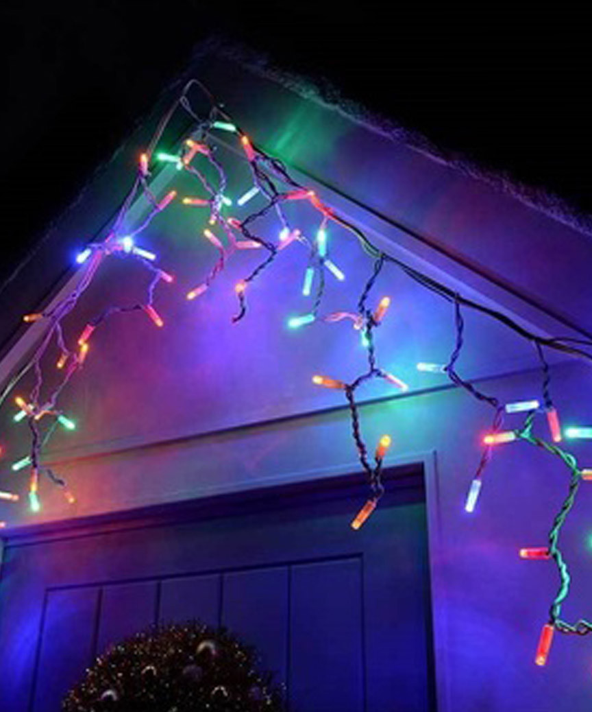 Вулична світлодіодна гірлянда бахрома 100 LED, 5x0,6м, чорний каучук, 220В, IP65