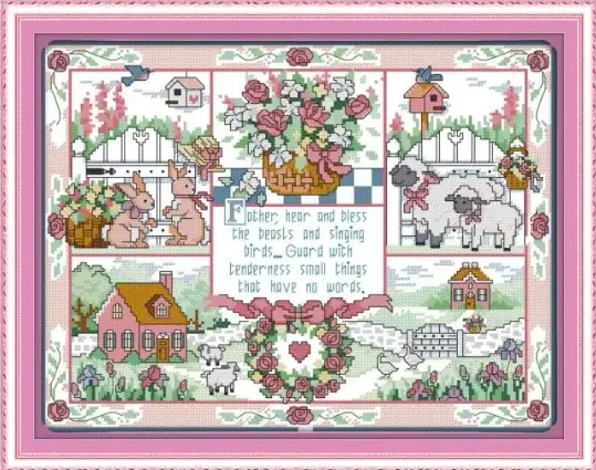 Набір для вишивання за нанесеною на канву схемою "The gift of god". AIDA 14CT printed, 40*32 см