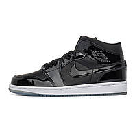 Кроссовки мужские Nike Air Jordan 1 Mid Black/модные мокасины Nike для города/базовые кроссы Nike для мужчин