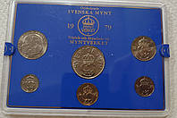 Швеция 1979 годовой набор из 6 монет в жестком пластиковом блистере.