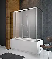 Шторки на ванну, Vesta DW, 1800x1500 хром/прозорий