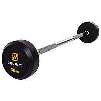 Штанга прямая цельная обрезиненная 30 кг Zelart Rubber Coated Barbell TA-2685-30