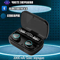 Вакуумні Bluetooth-навушники UTM M10-V5.3 у зарядному футлярі з шумозаглушенням Black