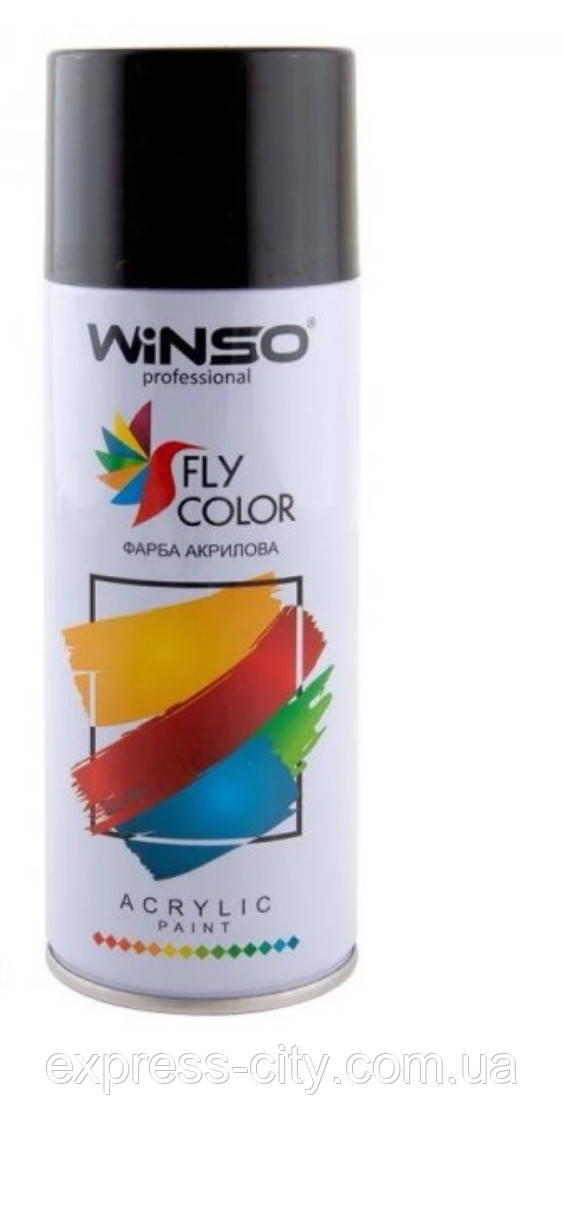 Фарба Winso Spray чорна глянсова BLACK RAL9005 880400 450 мл, фото 1