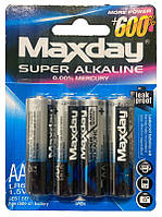 Батарейка пальчикова AA (Maxday), упаковка 4 штуки
