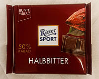 Черный шоколад Halbbitter 50% Ritter Sport 100г