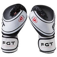 Боксерские перчатки 12 oz черно-белые FGT 2177