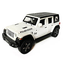 Іграшкова машинка металева Jeep Wrangler Unlimited Rubicon, Джип, білий, звук, світло, інерція, откр двері, капот, Автоексперт,, фото 2