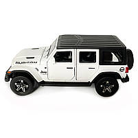Іграшкова машинка металева Jeep Wrangler Unlimited Rubicon, Джип, білий, звук, світло, інерція, откр двері, капот, Автоексперт,, фото 3