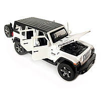 Іграшкова машинка металева Jeep Wrangler Unlimited Rubicon, Джип, білий, звук, світло, інерція, откр двері, капот, Автоексперт,, фото 5
