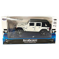 Іграшкова машинка металева Jeep Wrangler Unlimited Rubicon, Джип, білий, звук, світло, інерція, откр двері, капот, Автоексперт,, фото 7