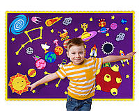 Детский развивающий коврик на липучках Космос , полный, 145х100 см