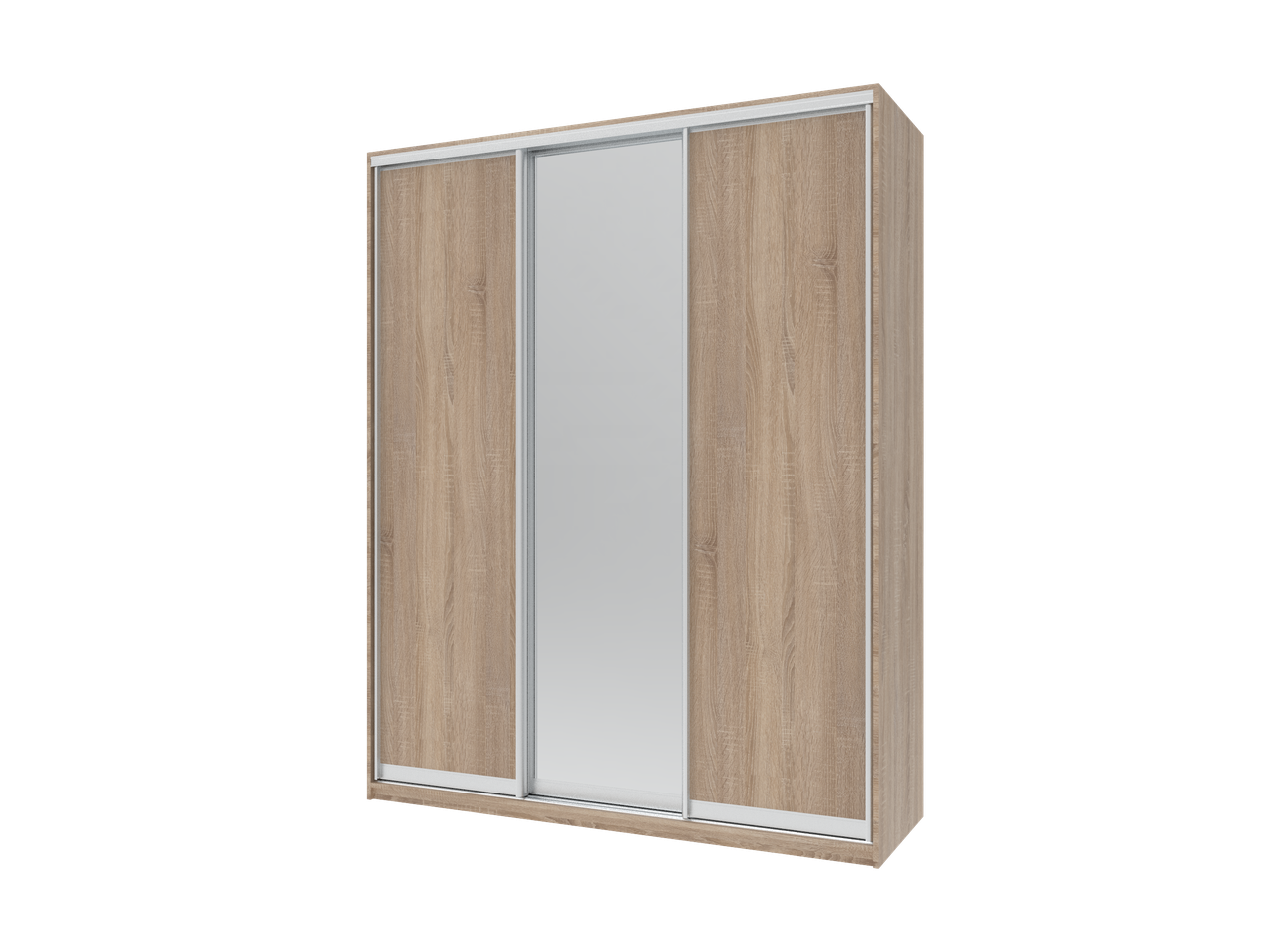 Шафа купе Doros Сіті Лайт Дуб Cонома 2 ДСП / 1 Дзеркало 180х60х225 (41070010), фото 1