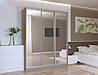 Шафа купе Doros Сіті Лайт Дуб Cонома 3 Дзеркала 180х60х225 (42002057), фото 3