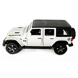 Іграшкова машинка металева Jeep Wrangler Unlimited Rubicon, Джип, білий, звук, світло, інерція, откр двері, капот, Автоексперт,, фото 3