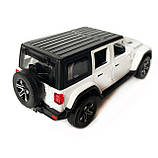 Іграшкова машинка металева Jeep Wrangler Unlimited Rubicon, Джип, білий, звук, світло, інерція, откр двері, капот, Автоексперт,, фото 4
