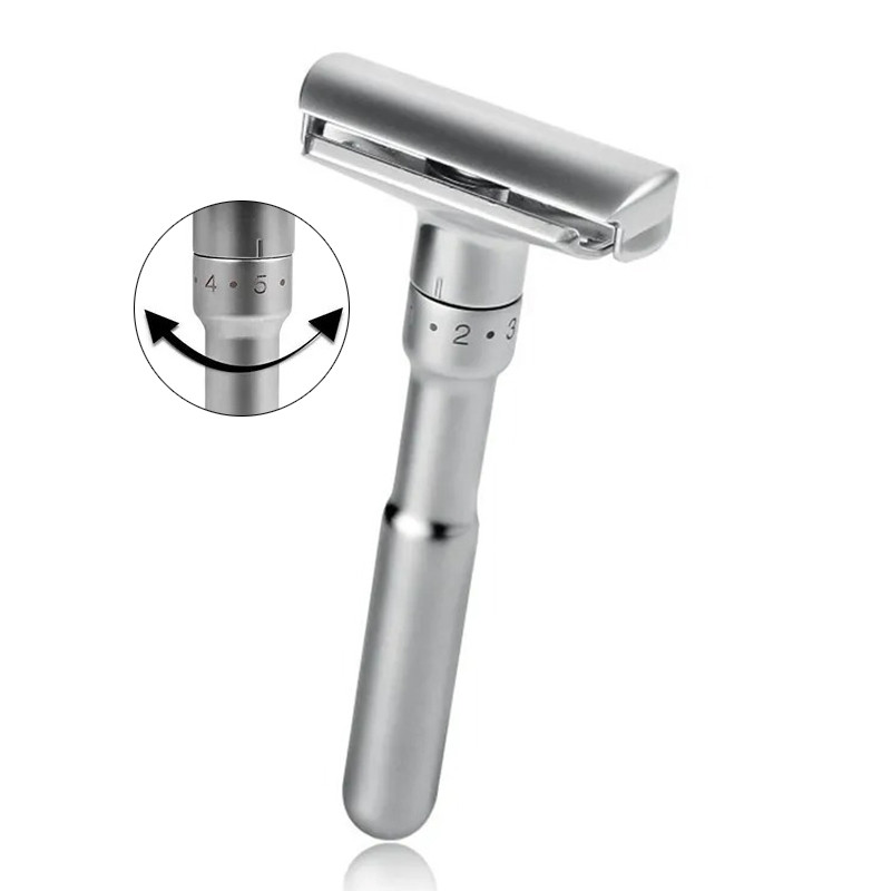 Бритва для гоління Т-подібний чоловічий із регулюванням гостроти леза з цинкового сплаву MINGSHI Shaver 2000S, фото 1