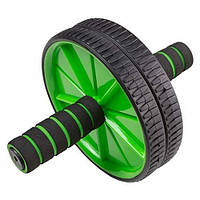 Ролик пресса World Sport D175mm 2 колеса, черно-зеленый