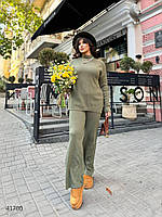 Яскравий прогулянковий жіночий брючний костюм в'язка 48-56 розмір, фото 3