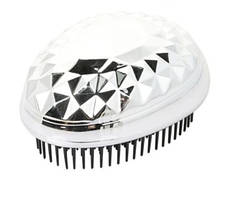 Масажна щітка для волосся овал, серебро