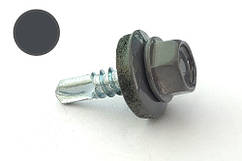 Саморіз покрівельний 4,8*19 DIN 7504K RAL 7024 для металу (пач 50 шт.) (колір — графітовий сірий) PRO