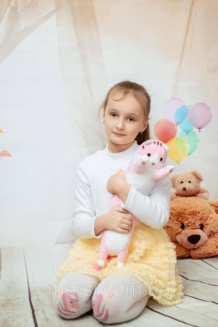 М'яка іграшка "Кіт - батон" 50 см. Іграшка-подушка Рожевий, фото 1