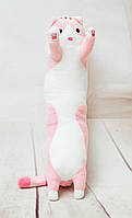 М'яка іграшка "Кіт - батон" 70 см. Іграшка-подушка Рожевий
