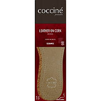 Стельки кожаные на пробковой основе Coccine Leather on Cork бежевые, размер 35-36