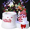 Нічник проєктор сніговик на підставці 3 Вт світлодіодний від USB 185x115x95 мм White/Red, фото 5
