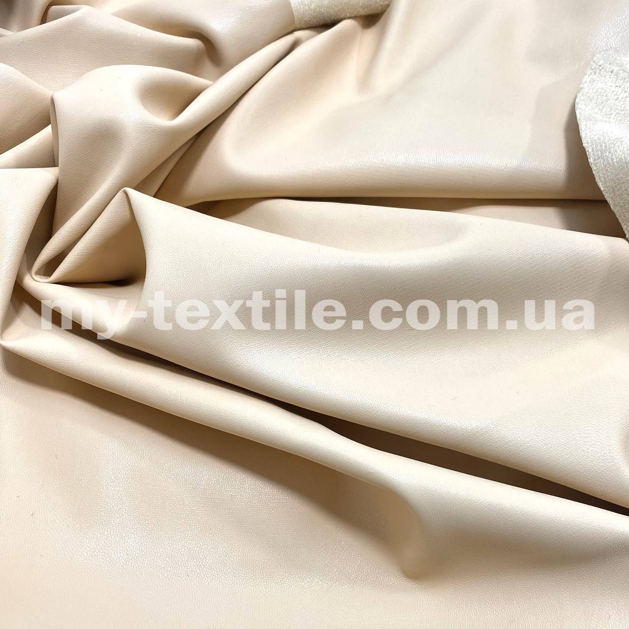 Тканина шкірозамінник на замшевій основі стрейч щільна 145 см Бежевий світлий, фото 1