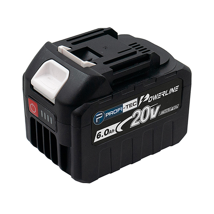 Акумуляторна батарея PROFI-TEC PT2060 POWERLine : 20V, 5C, 6.0 Аh, з індикатором заряду, фото 1