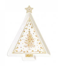 Різдвяне порцелянове блюдо у вигляді ялинки "Різдвяні вогні" від італійського бренду Easy Life 21*16 см