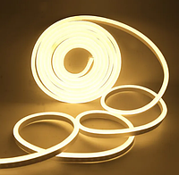 Світлодіодна LED стрічка силіконова 5м Жовтий, 12V-220V (t9181)