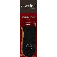 Стельки кожаные на пробковой основе Coccine Leather on Cork черные, размер 35-36