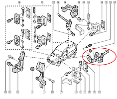 Обмежувач відкриття перднього двері (L/R) на Рено Кенго (1997.08 - 2008.02) Expert line - RWO3548
