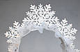 Обруч для волосся / ободок на голову новорічний сніжинка білий 676, фото 2