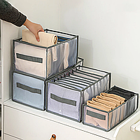 Набор органайзеров для белья 4 шт, Прозрачные / Компактные органайзеры для хранения одежды в шкаф