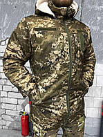 Бушлат піксель на овчині lord. Куртка зимова тактична камуфляж. Бушлат військовий піксель