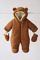 Меховой Детский комбинезон Teddy, коричневый .Хит!