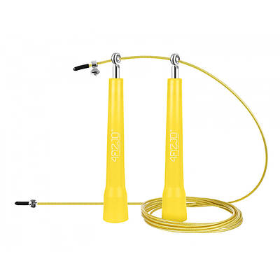 Скакалка швидкісна для кросфіту 4FIZJO Standard+ 4FJ0184 жовта. Скакалка для схуднення, боксу, фітнесу