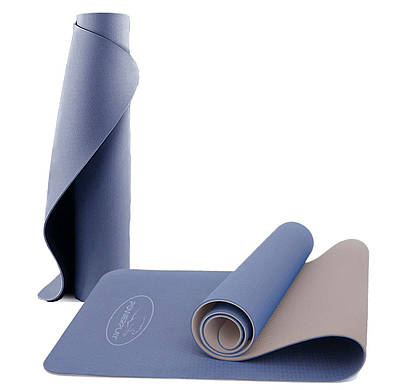 Килимок для йоги і фітнесу PowerPlay 4150 Premium TPE 183*61*0.6 см синій