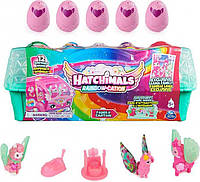 Лоток з 10 фігурками в яйцях HATCHIMALS CollEGGGtibles, Rainbow-cation Llama Family Carton Playset сім'я лам