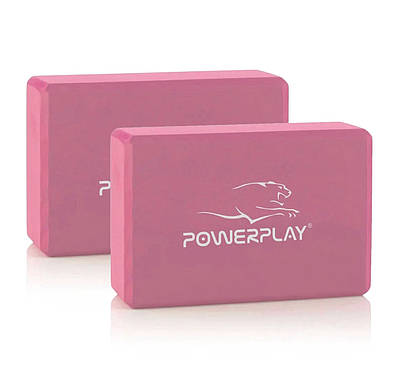 Блоки для йоги 2 шт (пара) PowerPlay 4006 Yoga Brick EVA рожеві