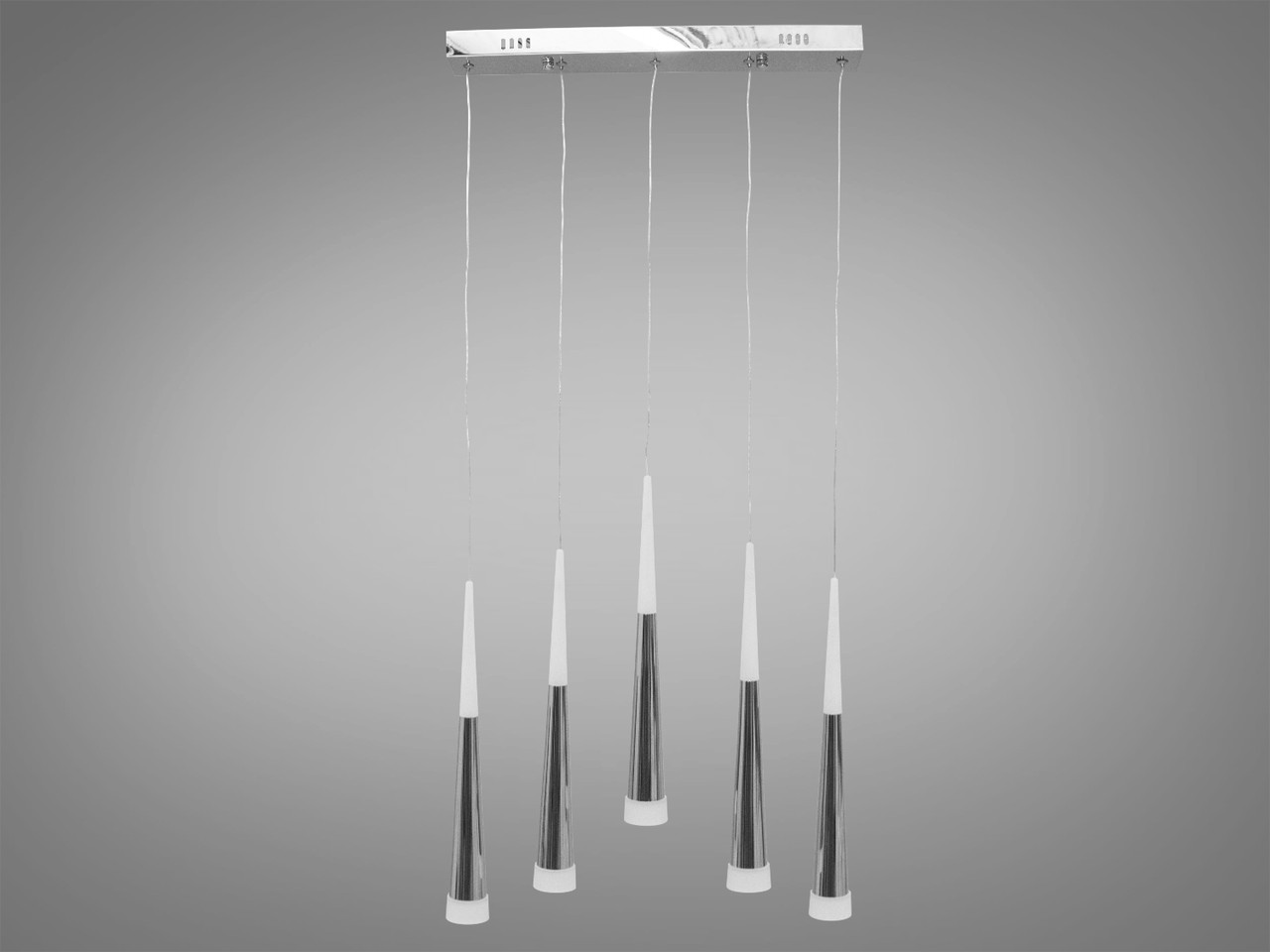 Підвісна сучасна LED люстра у вітальню, колір хром, 18W 3002-5HR-LS, фото 1